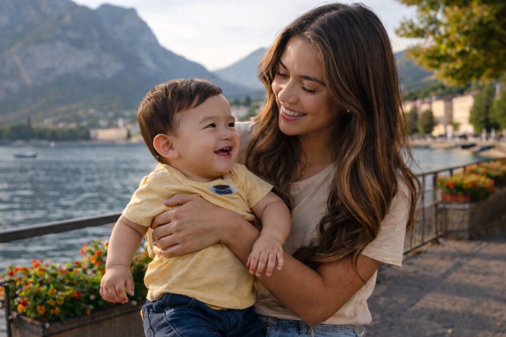 Babysitter a Lecco con bambino durante assistenza familiare a domicilio